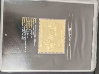 Album of 25 Classic Cars 22ct gold Stamps Zambia limited edition UK full set 6