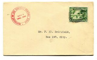 Br.  Guiana 1940 1cent Cover Red “centenary Of The Adhesive Postage Stamp” Cachet