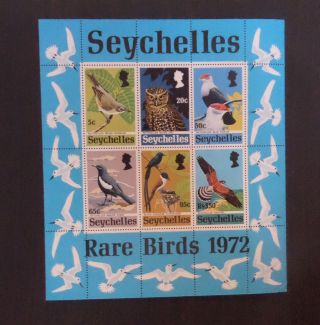 Seychelles 1972 Rare Birds Owl Warbler Pigeon Ms314 Mnh Um Unmounted