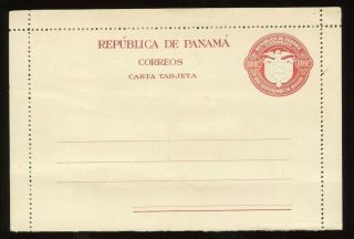 Panama - 1929 - Postal Stationery - B/0.  02 Coat Of Arms Letter Card - H&g A1