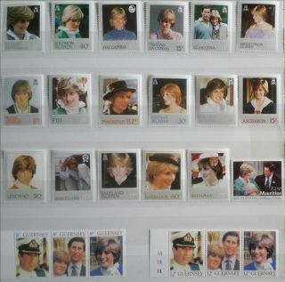 Royal Wedding Of Prince Charles & Lady Diana Spencer Stamps From Around World