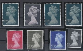 Gb 1970 - 2 High Value Defs To Gbp,  1980 - 6 1.  30,  1.  33,  1.  41,  1.  60 - Never Hinged