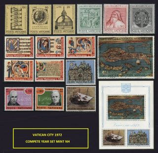 Vatican City 1972 Complete Year Set Mnh