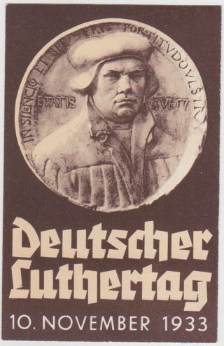 Germany Dr 1933 Illustr.  Pc Luther Day Eisenach