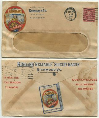 Richmond Va Sep 1926 2 Sided Advertising " Kingan & Co " Meat Packers W/billhead