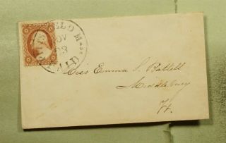 Dr Who 1850s Pittsfield Ma Paid Cancel To Middlebury Vt E69914