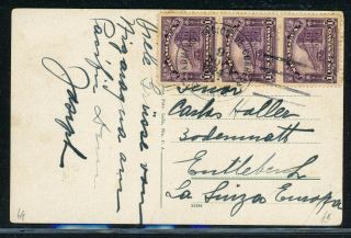 Nicaragua Postal History: Lot 126 1924 3c Pc Corinto - Entlebuch Switzerland $$