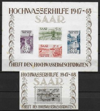 Saar Stamps 1948 Mi Bloc 1 - 2 Mlh Af