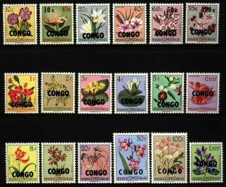 Congo De.  Republic Scott 323 - 40 Flowers Nh Set $75.  00