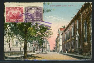 Nicaragua Postal History: Lot 124 1927 3c Pc Leon - Stratford - On - Avon $$$