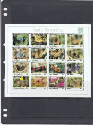 St Vincent - Sg2502 - 2517 Mnh 1994 Exotic Butterflies - Sheetlet