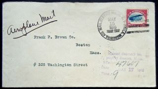 Rare Aamc 101,  C3 5/15/1918 First Flight Cover Wash Dc To Boston Special Deliv