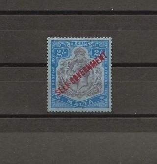 Malta 1922 Sg 120c " Lines Omitted From Scroll " Cat £425