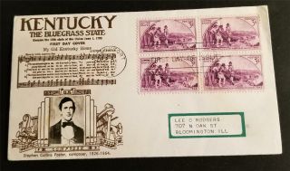 Crosby Cover 904 Kentucky Bluegrass State Fdc First Day Cover Block C888