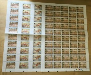 Special Lot Wwf Bahrain 1993 408 - 11 - Gazelle - 4 Sheets Of 20 - Mnh