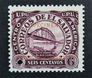 Nystamps El Salvador Waterlow Color Proof Stamp Og Nh Only 100 Exist.