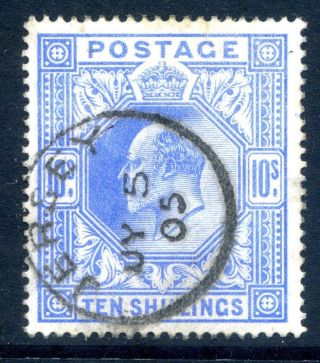 1902 Great Britain Edward 7th 10/ - Ultramarine Fine Jersey Cds Pmk Freepost