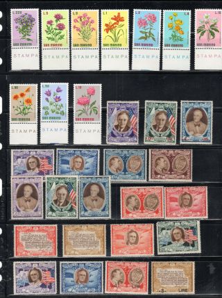 San Marino Europe Stamps Mostly Never Hinged Lot 54801