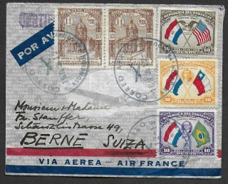 Paraguay Covers 1939 R - Airmailcover Asuncion To Bern / Flags