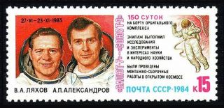 Russia 5270 Block/4,  Mnh.  Michel 5401.  Salyut 7 - Soyuz - T - 9,  150 - Day Flight,  1984.
