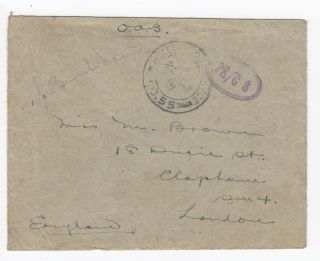 Scarce Ww1 North Russia Expeditionary Force Fpo Pb 55 1918 Beresnik Censored