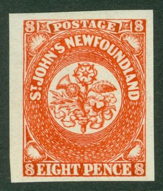 Sg 8 Newfoundland 1857 - 64.  8d Scarlet Vermilion.  A Very Fresh Mounted.