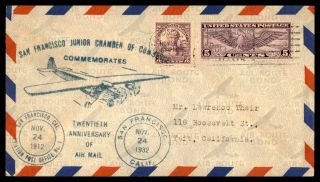 Mayfairstamps Event 1932 California San Francisco Air Mail 20th Anniversary Cove