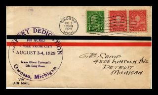 Us Cover Airport Dedication Owosso Michigan 1929 Air Mail
