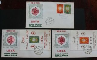 Libya - 1962 Very Scarce Malaria Imperf S/s & Set 3 Fdc 