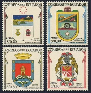 Ecuador C334 - C337,  Mnh.  Mi 986 - 989.  Arms Of Province Imbabura,  1958.  Cotacachi,