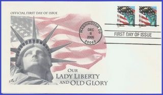Usa 3967 U/a Artcraft Fdc Str2 Flag & Statue Of Liberty