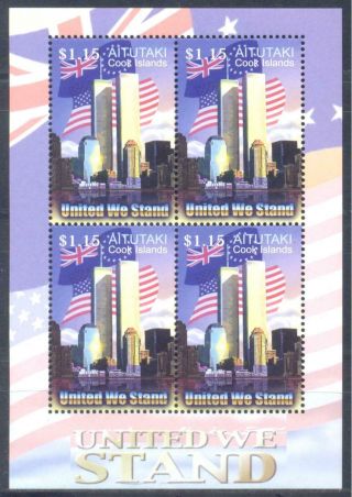 Aitutaki 2003 Twin Towers September 11,  Mini Sheet.  Mnh
