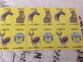 Unita Angola Block Of 12 Stamps - Mnh
