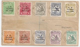 1918 North West Pacific Islands To Great Britain 10 Colors Franking Cover