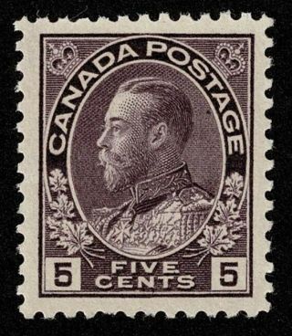 Canada Stamp Scott 112 5c King George V Admiral Issue 1912 Nh Og $100