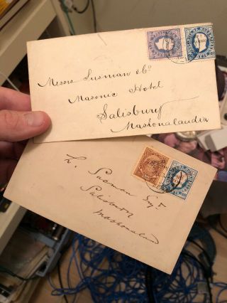 2 1890’s Portuguese Colonial Mozambique Postal Covers To Mashonaland