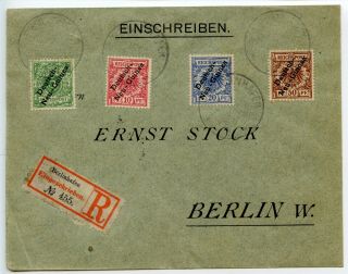 German Guinea 1900 Diag Ovpts: 5pf,  10pf,  20pf,  50pf /reg Cover Pmk Berlinh 