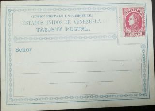 O) 1880 Venezuela,  Postal Stationery Simon Bolivar 10 Cents - Upu,  Xf