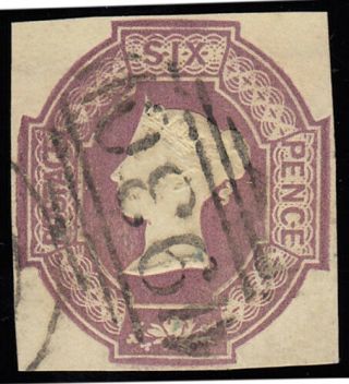 Sg59 1847/ 54 6d.  Dull Lilac.  Margined Example,  Neat 930 Cancel Of.