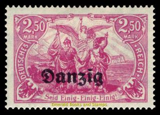 Ebs Danzig Freie Stadt Wolne Miasto Gdańsk 1920 2.  50 Mark Michel 12 Mh