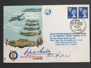 Ad10bv Hurricane Of The Battle Of Britain Flight Raf Cover Signed Douglas Bader
