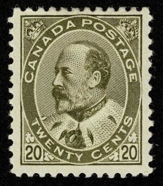 Canada Stamp Scott 94 20c King Edward Vii 1903 Hr Og $800
