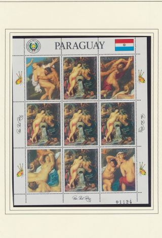 Xb71098 Paraguay Rubens Art Paintings Good Sheet Mnh