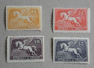 Uruguay 1935 – Air Mail – Lot 20 Stamps Yv 60 To 79 Pegasus Casa Barreiro Ramos