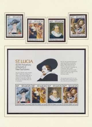 Xb71087 St Lucia Rubens Art Paintings Fine Lot Mnh