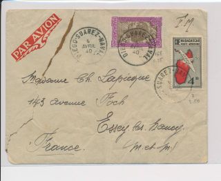 Lk74115 Madagascar 1940 To France Airmail Cover