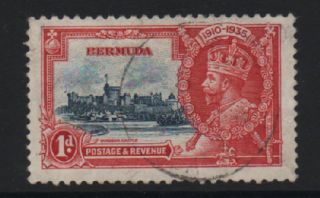 Bermuda 1935 1d Jubilee Variety Bird By Turret Sg94m Fine Stamp Cat £225
