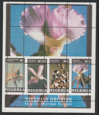 Nigeria (304) 1993 Orchids M/sheet With Major Perf Error Unmounted