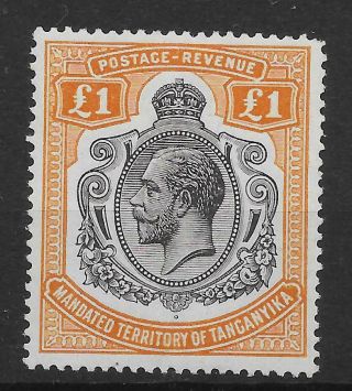 Tanganyika Sg107 1927 £1 Black & Brown - Orange Mnh