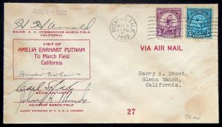 1932 Amelia Earhart Signed Cover
